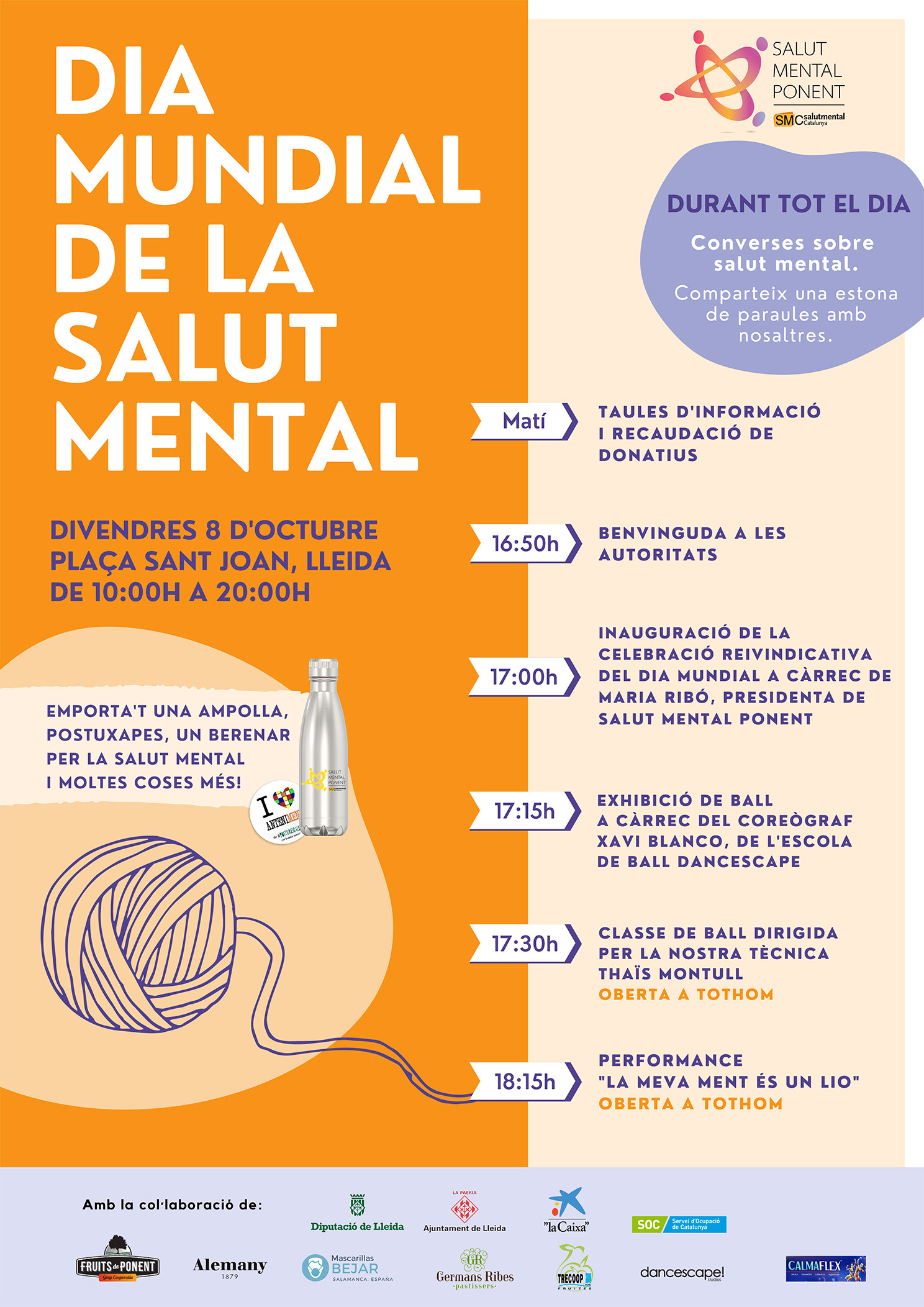 Cartell oficial de la jornada de Salut Mental a Lleida